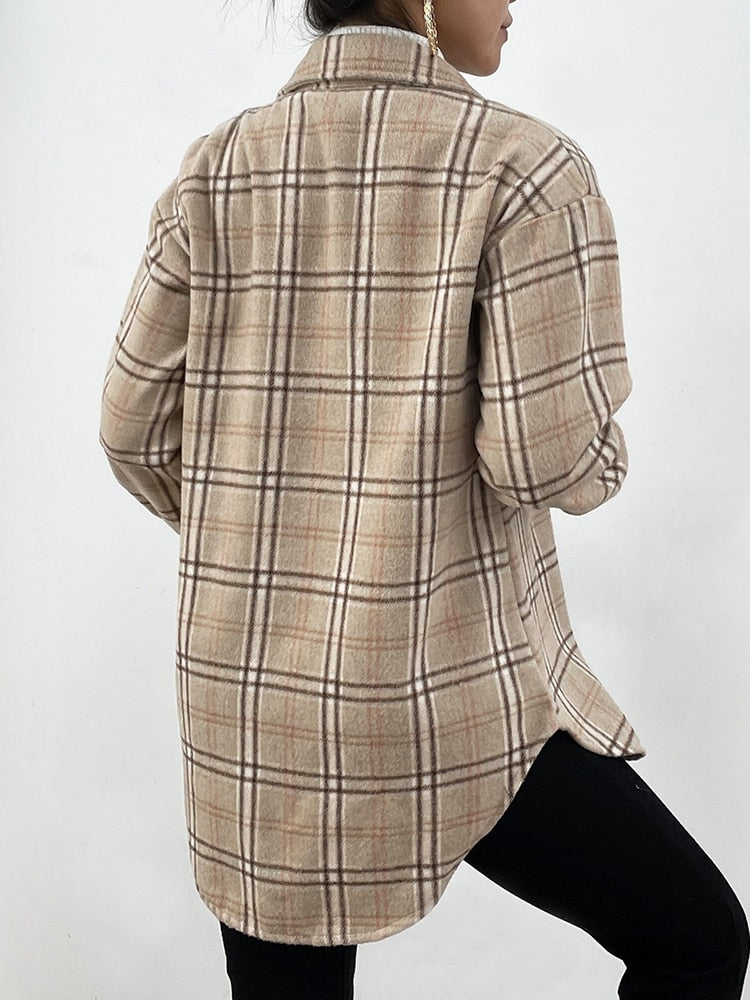 Vintage Women Plaid Shirt