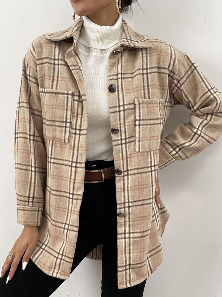 Vintage Women Plaid Shirt
