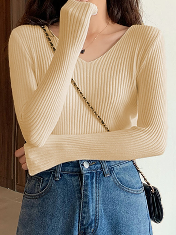 Basic Knitted Ribbed Sweater